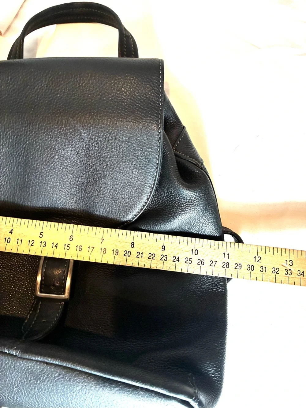 Tignanello Black Pebbled Leather Backpack Purse Adjustable Straps Everyday Bag